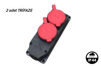 BYLION TRIFAZE KAUÇUK 2LI GRUP PRIZ 3X25A